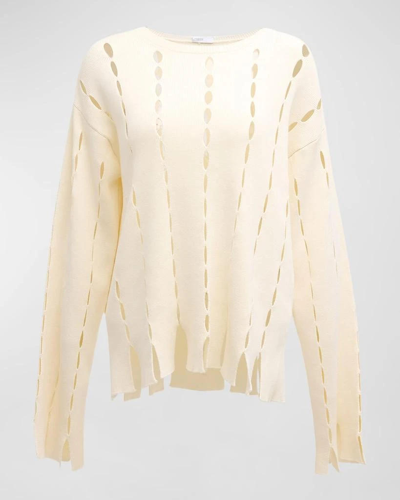 ROSETTA GETTY Slash Panel Crewneck Sweater 1
