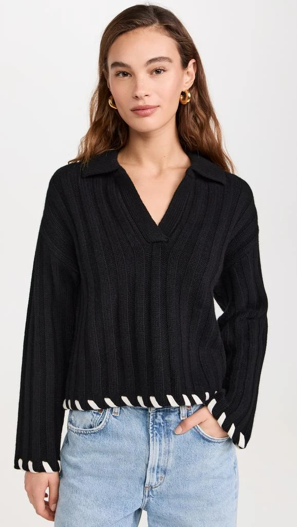 Naadam Wool Cashmere Hand Laced Polo 1