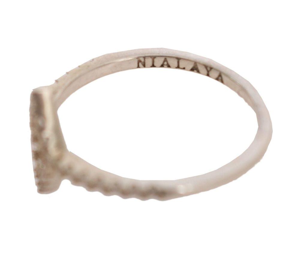 Nialaya Nialaya Silver Rhombus  Clear CZ 925 Silver Ring