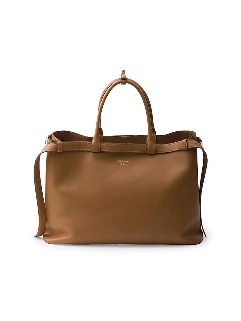 Prada Buckle Leather Handbag With Double Belt 1