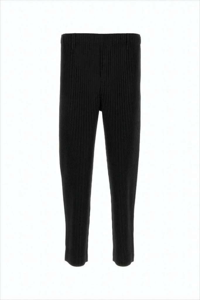 Homme Plissé Issey Miyake Cropped Pleated Jogger Pants with Subtle Sheen
