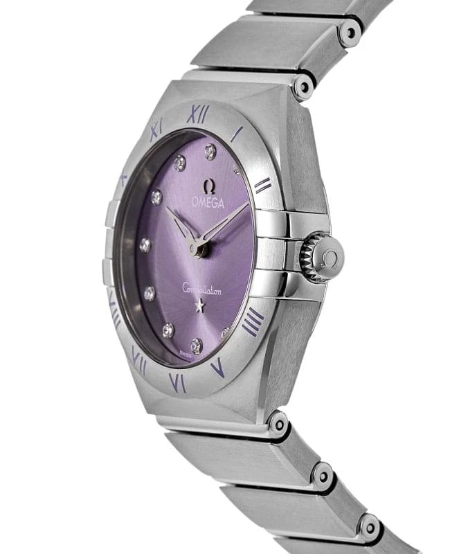 Omega Omega Constellation Quartz 28 MM Purple Diamond Dial Steel Women's Watch 131.10.28.60.60.002 3