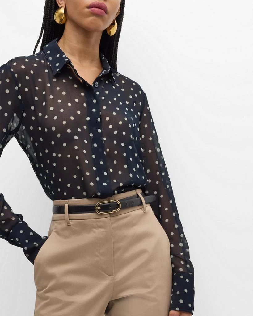 Altuzarra Chika Polka-Dot Sheer Button-Front Top 7