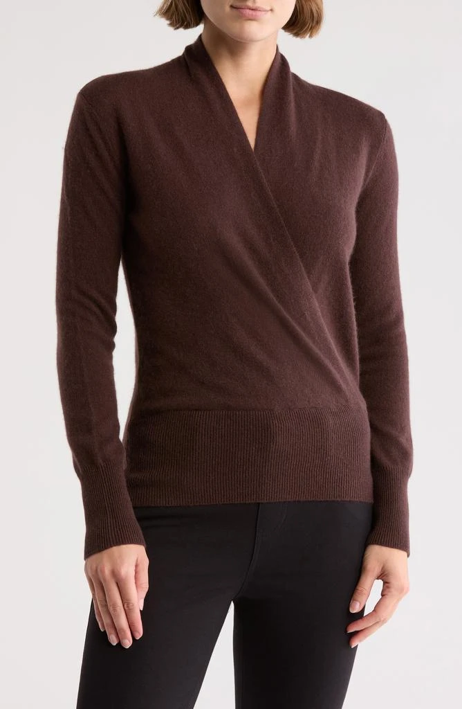 Sofia Cashmere Cashmere Faux Wrap Sweater 1