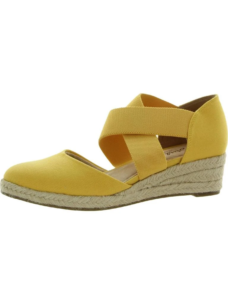 LifeStride Keaton  Womens Canvas Slip On Wedge Heels 7