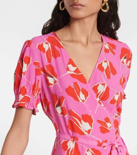 Diane von Furstenberg Emilia printed wrap minidress 4