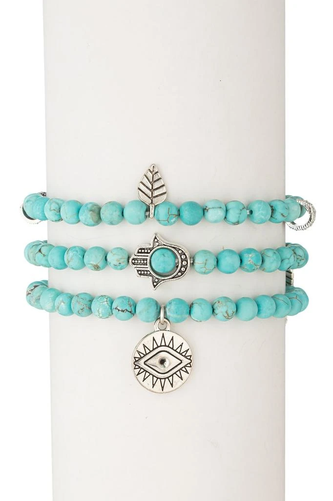Eye Candy LA Toya Beaded Bracelet Set - Turquoise