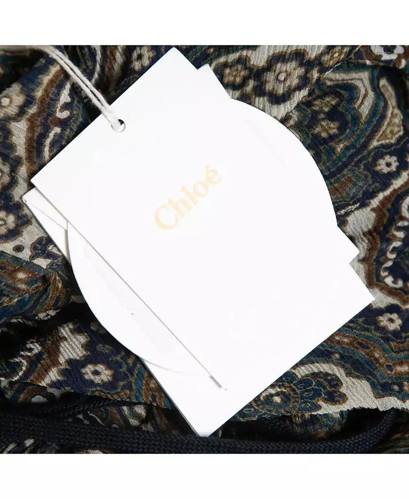 Pre-Owned Chloe Women
s Multicolor Paisley Printed Chiffon Drawstring Blouse 6