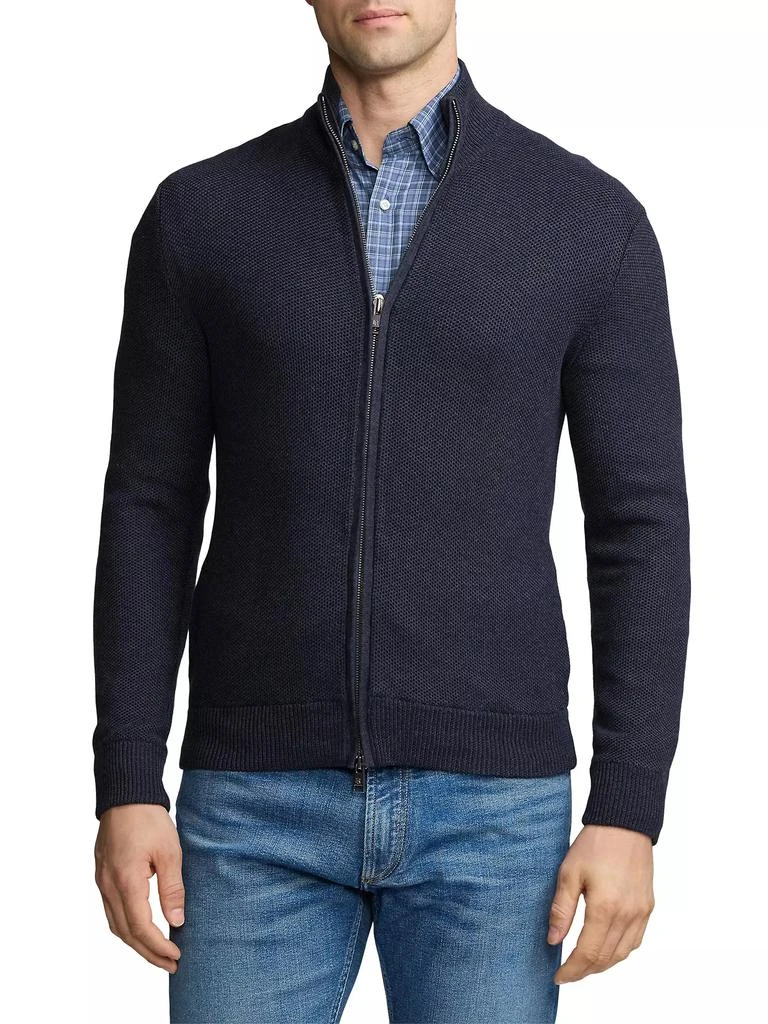 Ralph Lauren Mock Turtleneck Silk-Cotton Zip Sweater 3