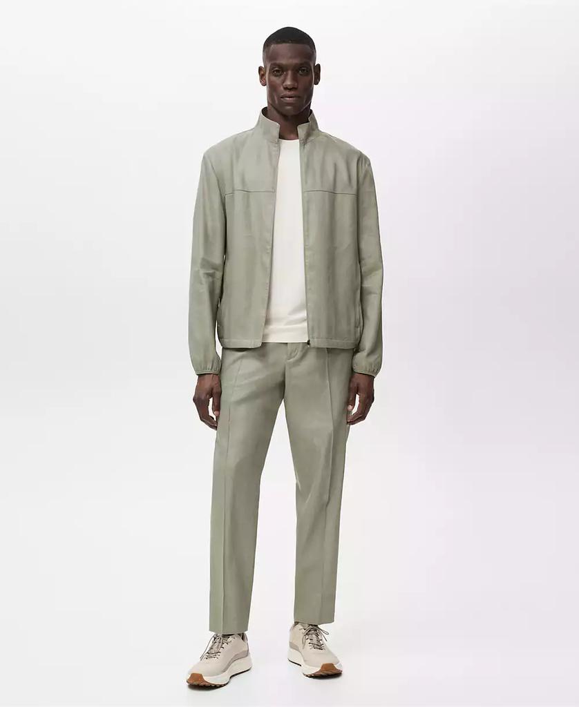 Mango Men's Zipper Linen Jacket