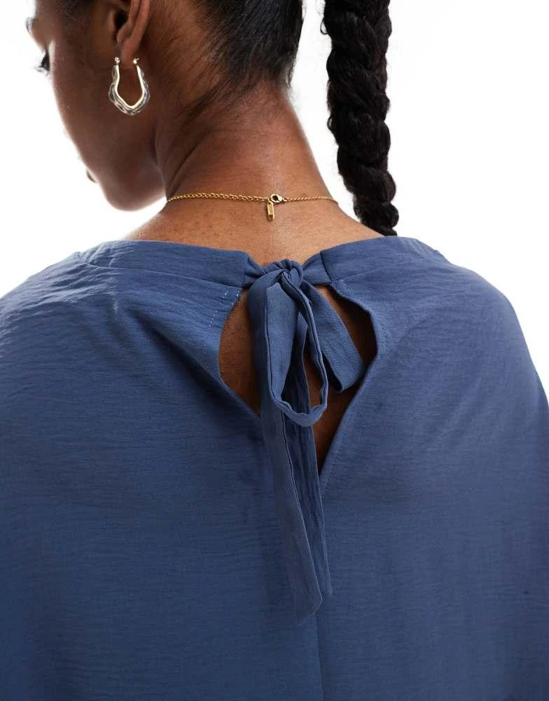 ASOS AASOS DESIGN oversized puff sleeve detail top in blue 3