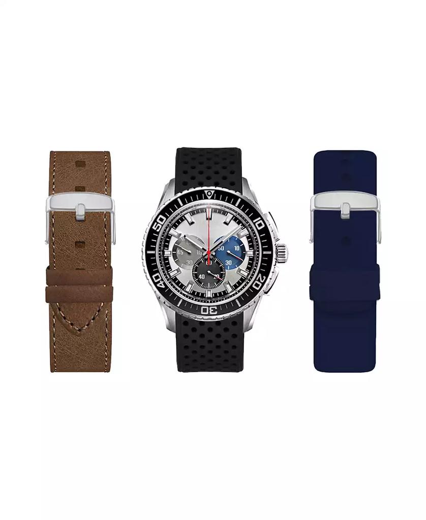 American Exchange Men's Analog Interchangeable Strap Watch Set 44mm