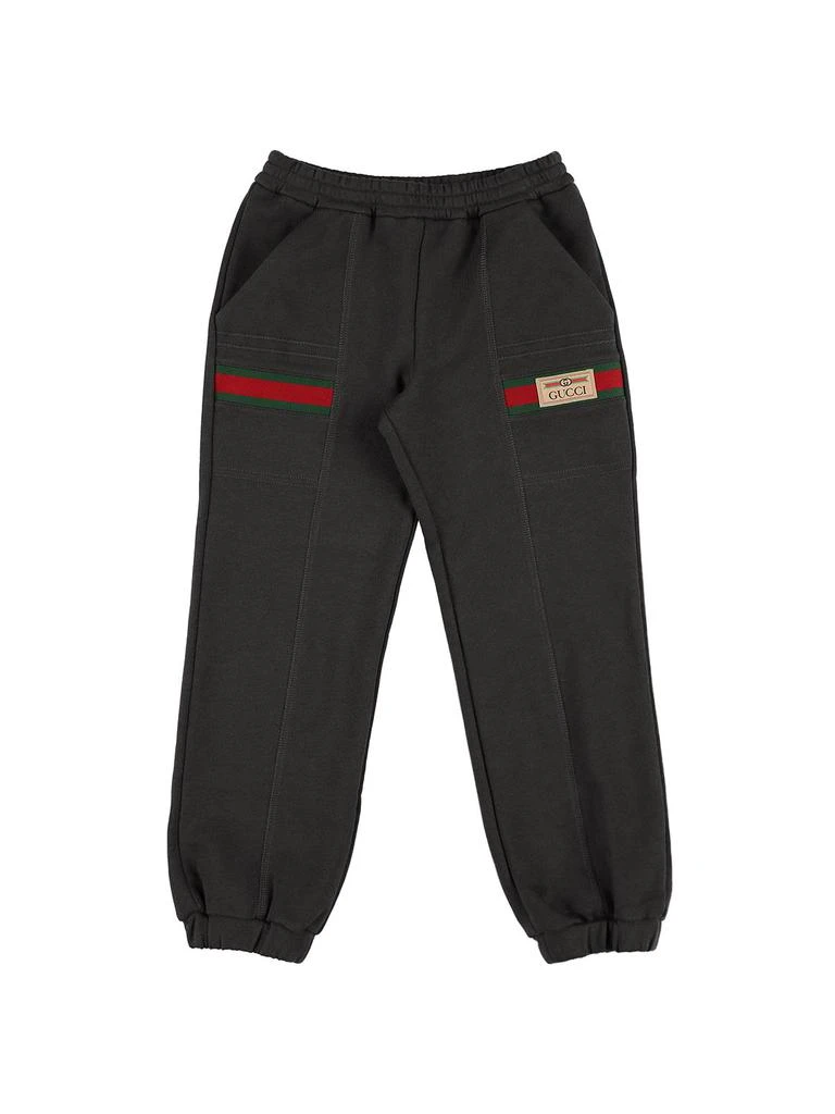 Gucci Logo Print Cotton Sweatpants 1