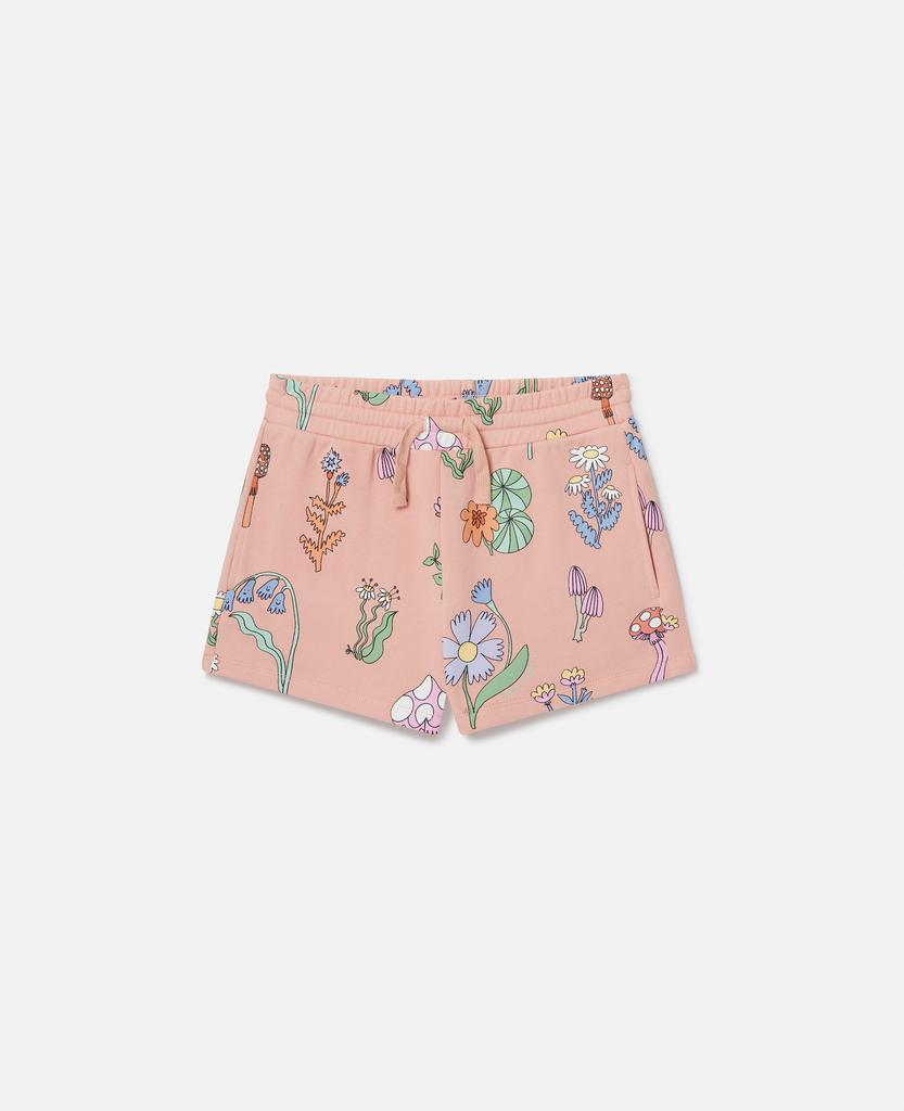 Stella McCartney Stella McCartney - Woodland Print Drawstring Shorts, Pink, Size: 5