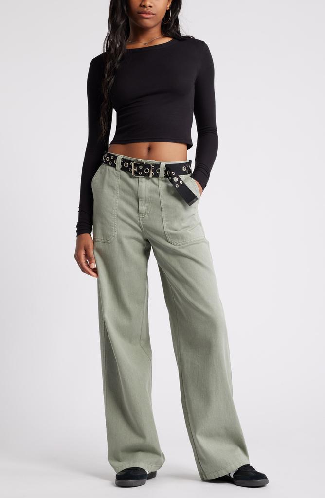 BP. Rib Long Sleeve Crop Top