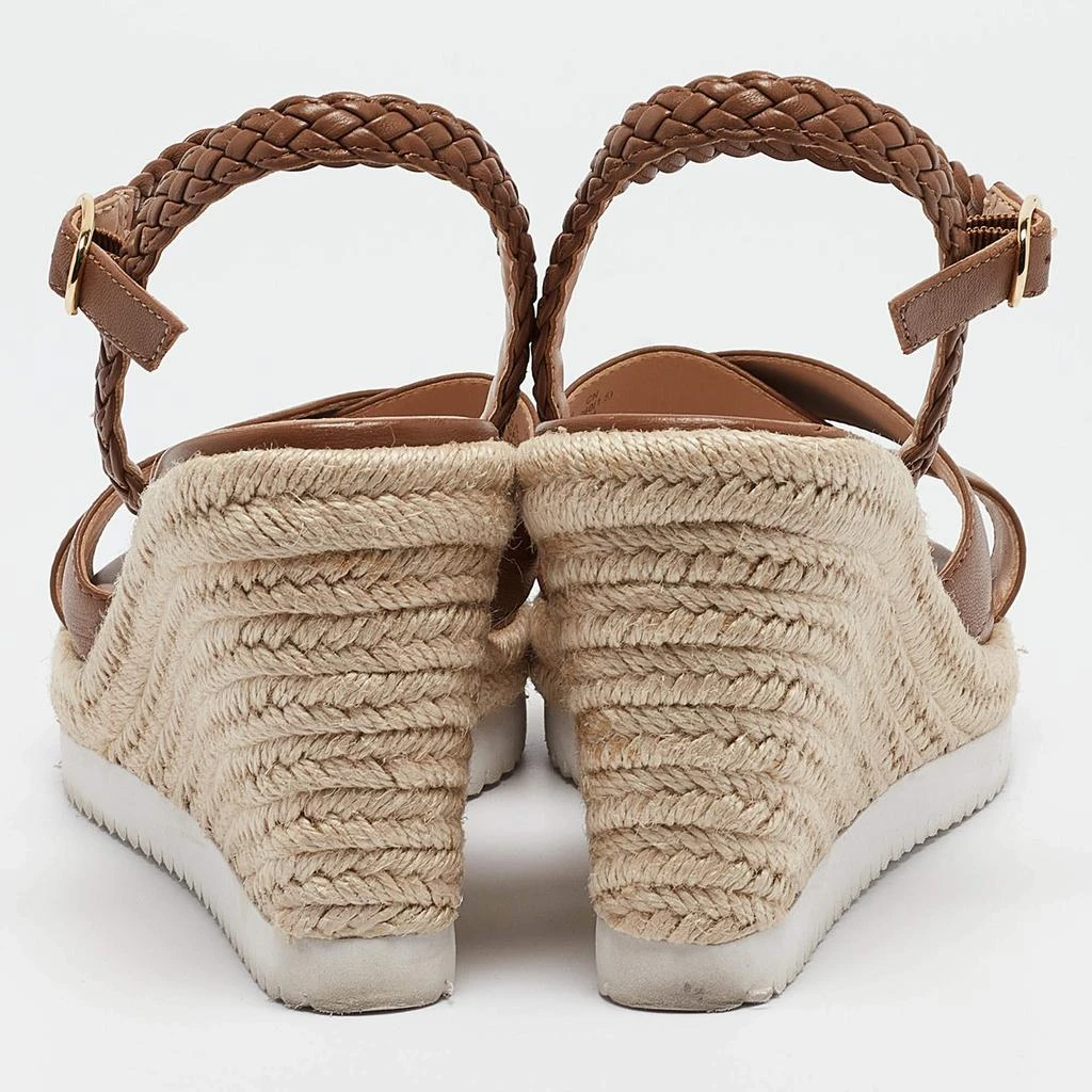 Stuart Weitzman Stuart Weitzman Brown Leather Mykonos Wedge Espadrille Sandals Size 40.5 5