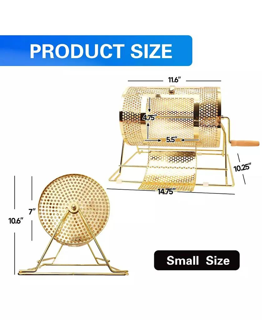 GSE Games 
Sports Expert Raffle Drum,X-Large Brass Raffle Ticket Spinning Cage, Holds 15,000 Tickets or 500 Ping Pong Balls 2