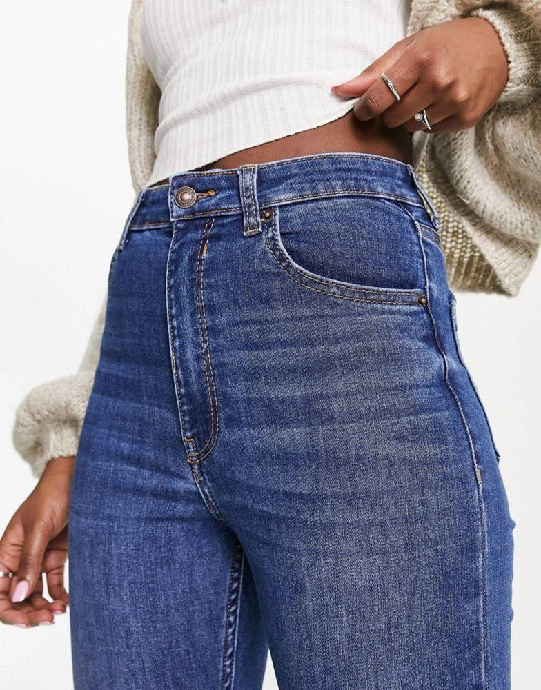 Bershka Bershka high waist ankle length skinny jean in mid blue 3
