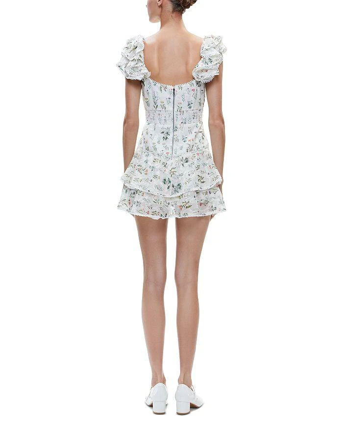 Alice + Olivia Hartford Floral Smocked Ruffle Sleeve Dress 4