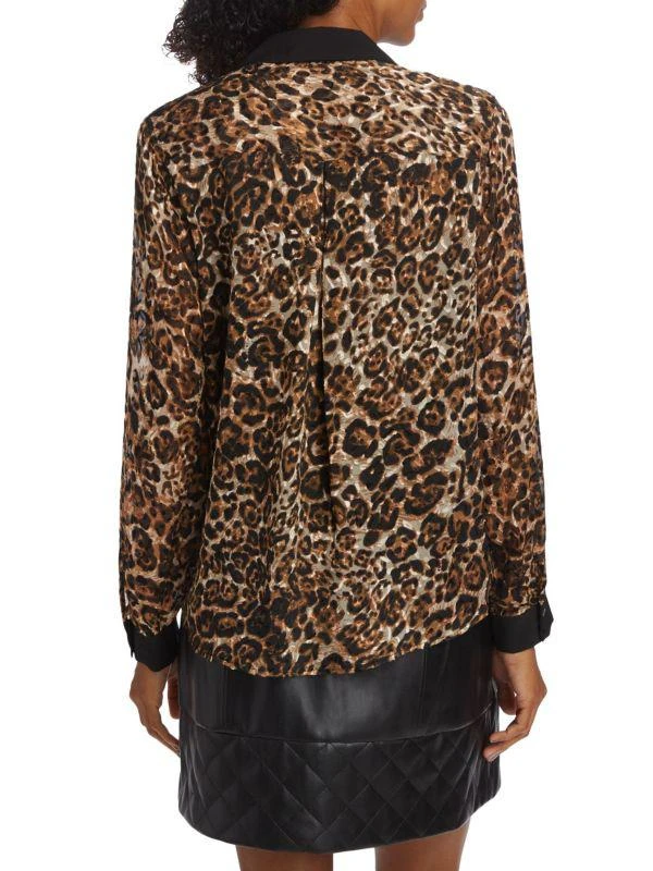 Tahari Nova Silk Burnout Button-Front Blouse 2