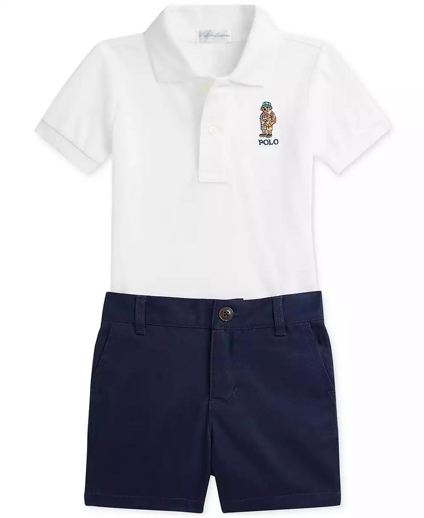 Ralph Lauren Baby Boys Mesh Polo Shirt & Chino Short Set