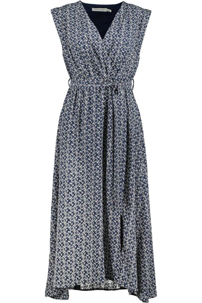 Bishop + Young California Dreaming Aeries Wrap Dress In Navy Mosaic 1