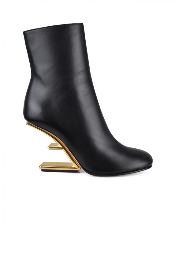 Fendi Women's luxury ankle boots fendi first smooth leather ankle boots in black