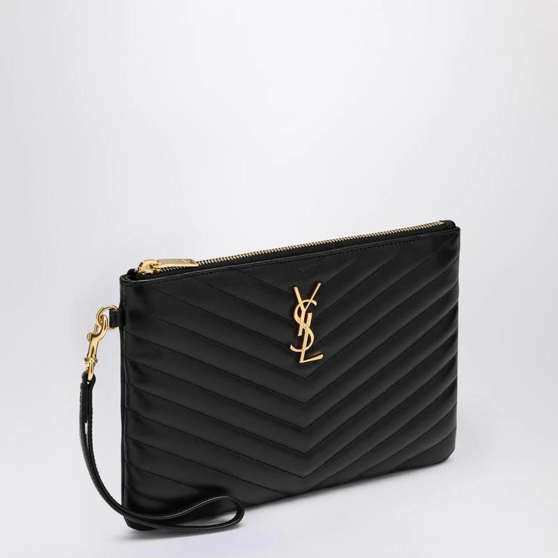 Yves Saint Laurent Black Cassandre clutch in matelassé leather 3