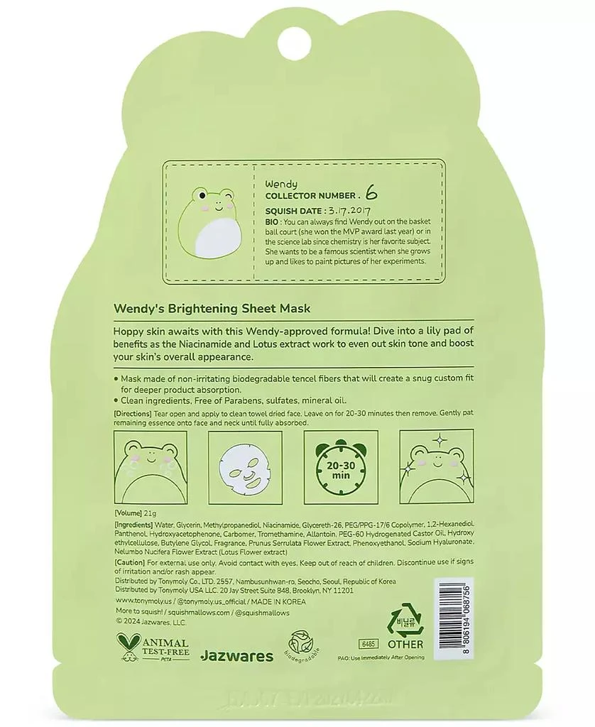 TONYMOLY Squishmallow Wendy Brightening Sheet Mask 2