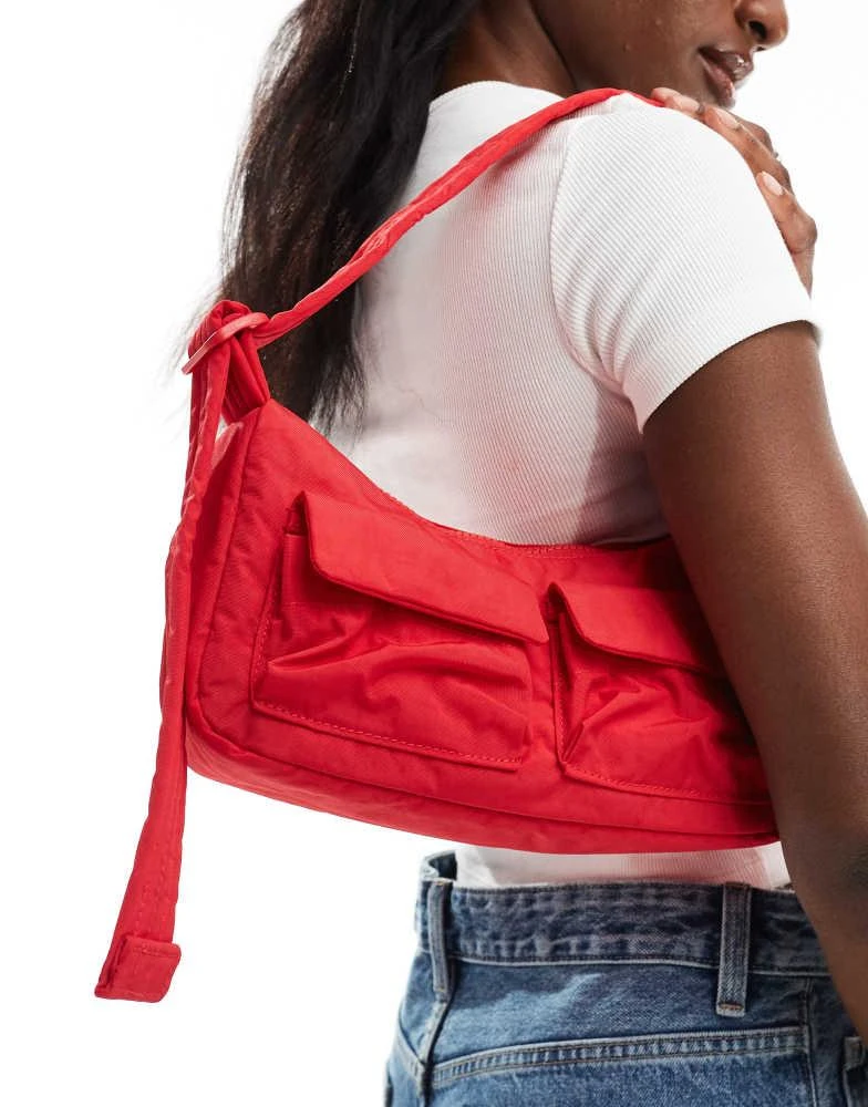 Baggu Baggu cargo nylon shoulder bag in candy apple red 1