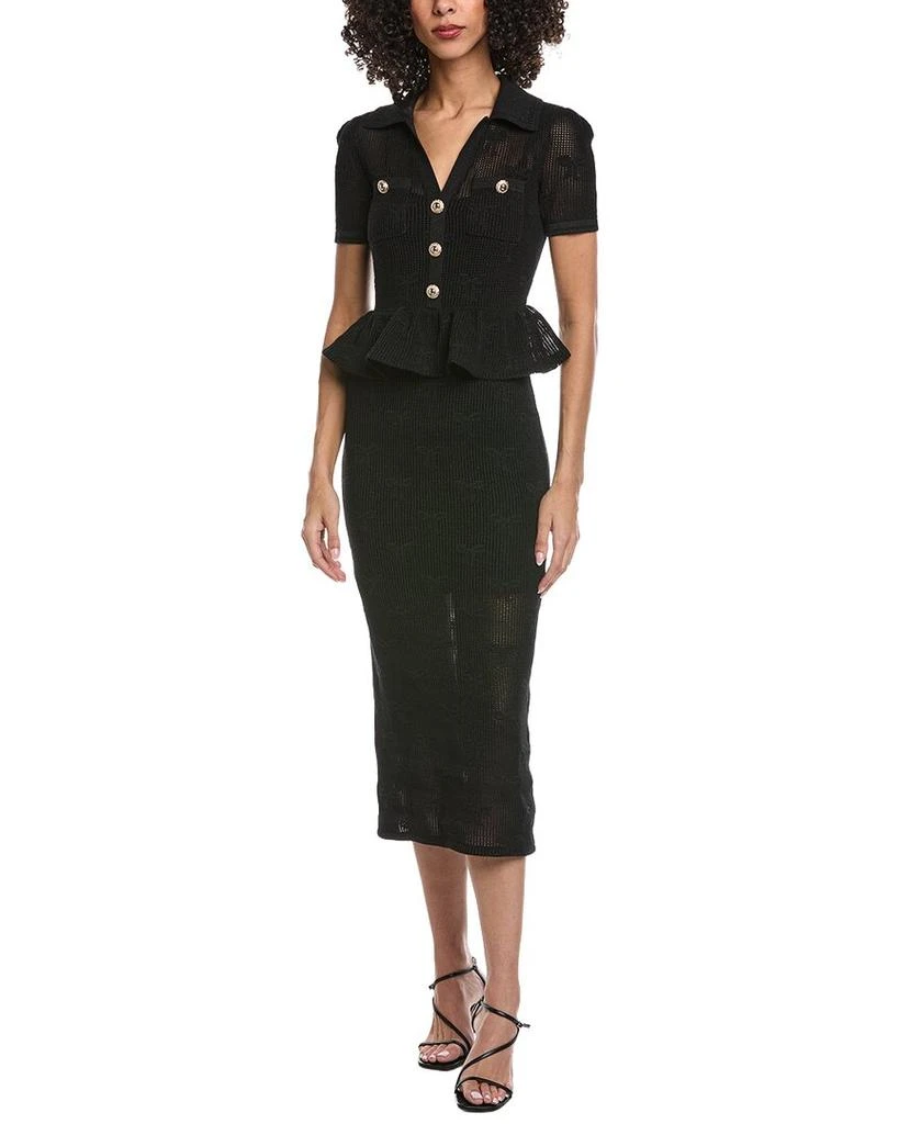 Self Portrait Bow Crochet Midi Dress