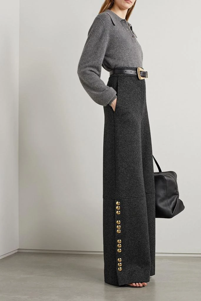 Khaite Krisla embellished wool-blend wide-leg pants 2