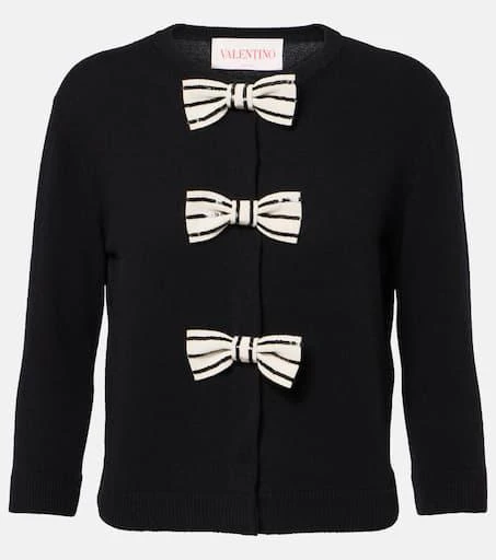 Valentino Bow-detail virgin wool cardigan 1