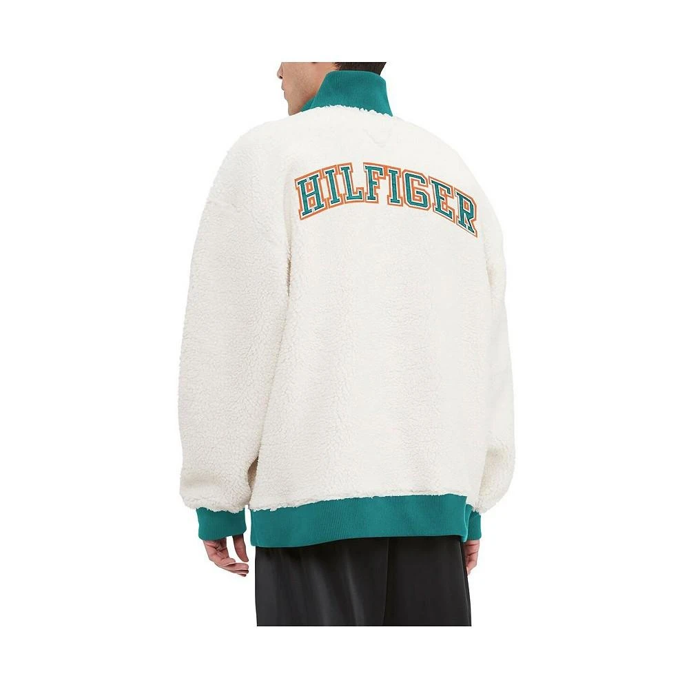 Tommy Hilfiger Men's Cream Miami Dolphins Jordan Sherpa Quarter-Zip Sweatshirt 2