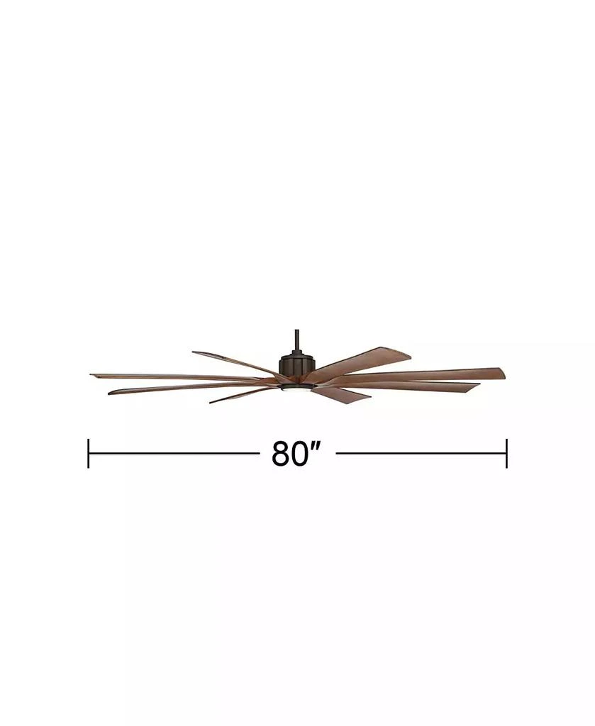Possini Euro Design 80" Defender Modern Indoor Outdoor Ceiling Fan with Dimmable LED Light Remote Oil Rubbed Bronze Koa Damp Rated for Patio Exterior 6