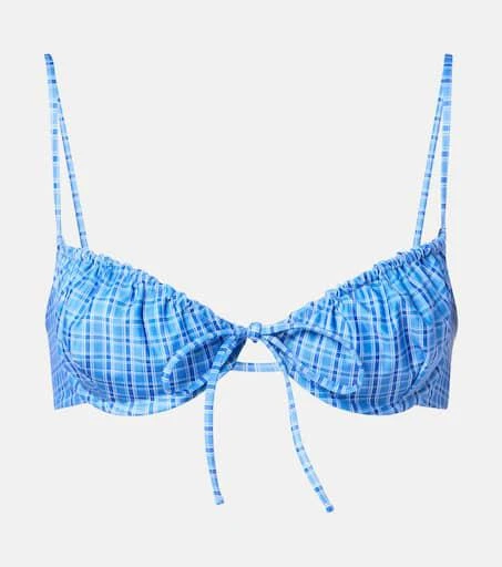 Faithfull Ombra checked bikini top