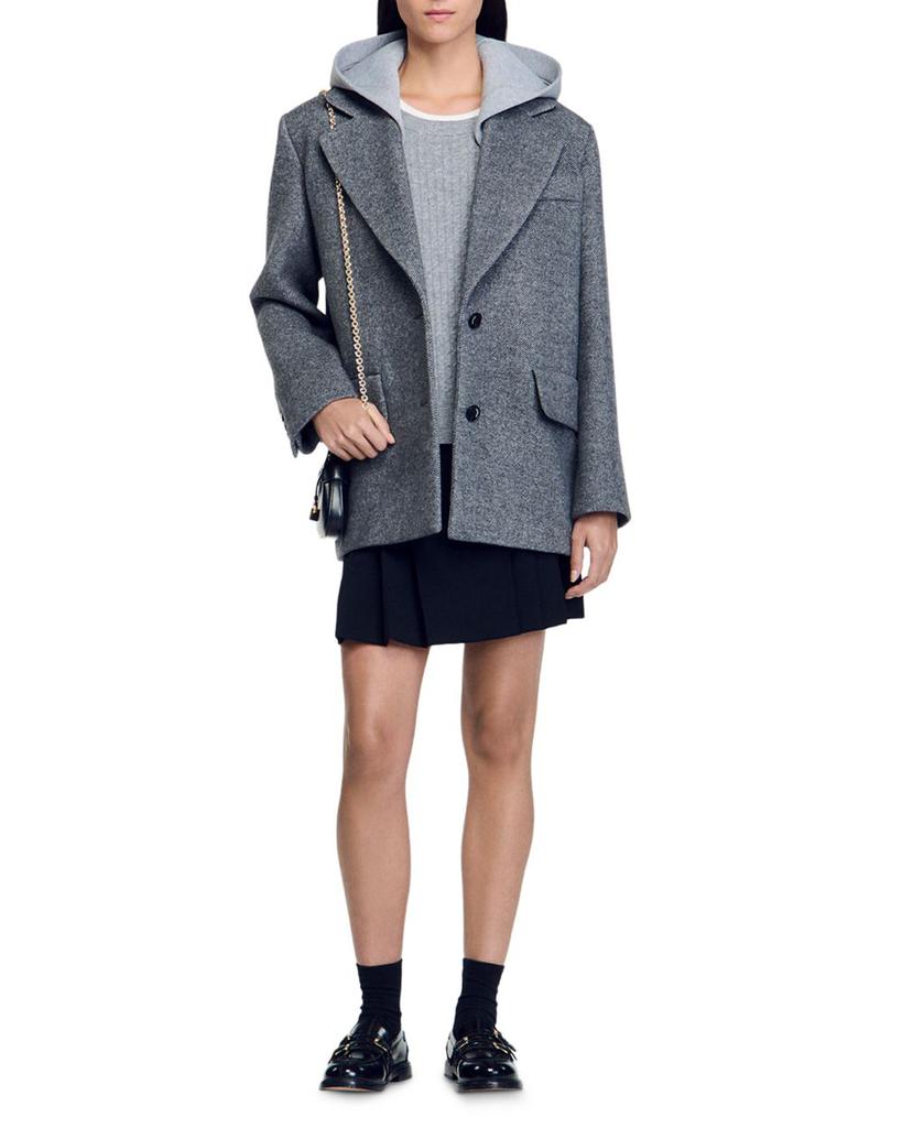 【美品✨】Herlipto Odette Wool-Blend Coat Herno ecowool and nylon coat with removable bib for women