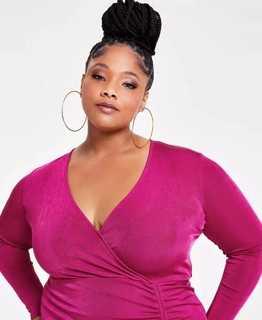 Nina Parker Trendy Plus Size Ruched Slinky Dress 4