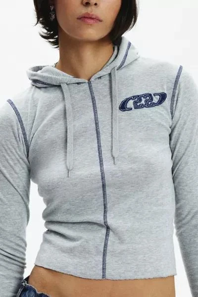 22 Applique Graphic Slim Jersey Knit Hoodie Sweatshirt – On Sale