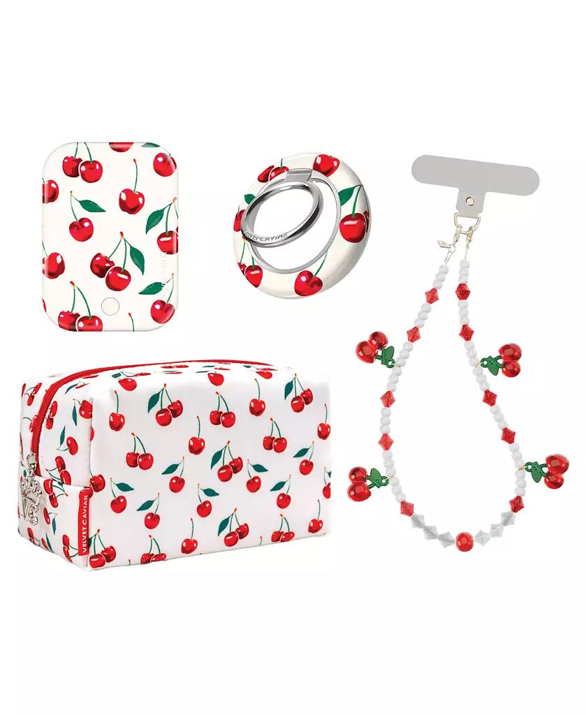 Velvet Caviar Phone Accessories Gift Set includes Charm, Battery Pack, Grip Ring and Travel Bag