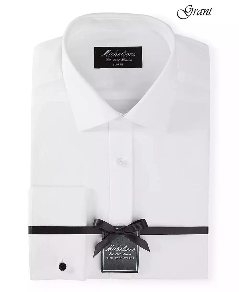 MICHELSONS OF LONDON Men's Slim-Fit Solid French Cuff Tuxedo Shirt 1
