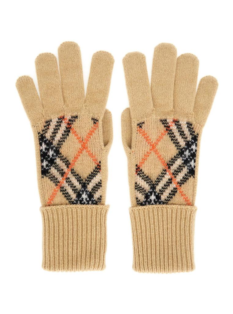Burberry Burberry Check Intarsia-Knit Gloves