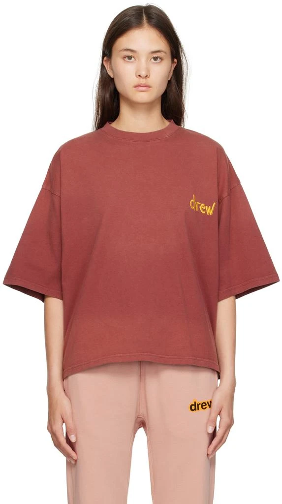Drew House Burgundy Scribble T-Shirt 1
