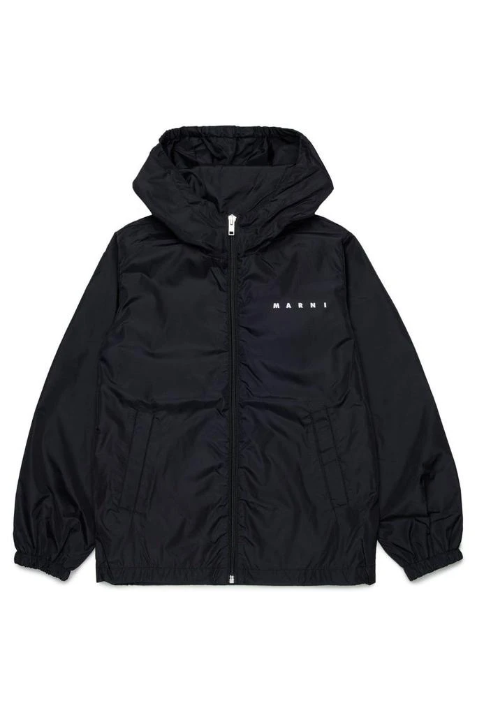 Marni Marni Kids Logo Detailed Hooded Jacket