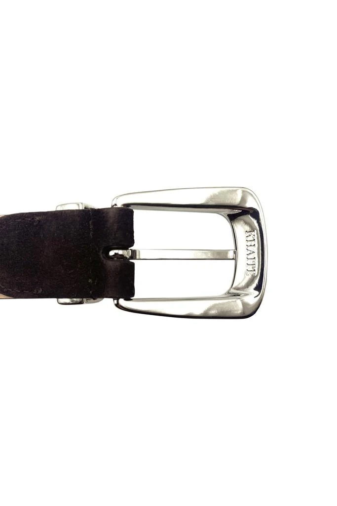 Khaite Benny Belt In Brown Suede Whit Silver Buckle 4