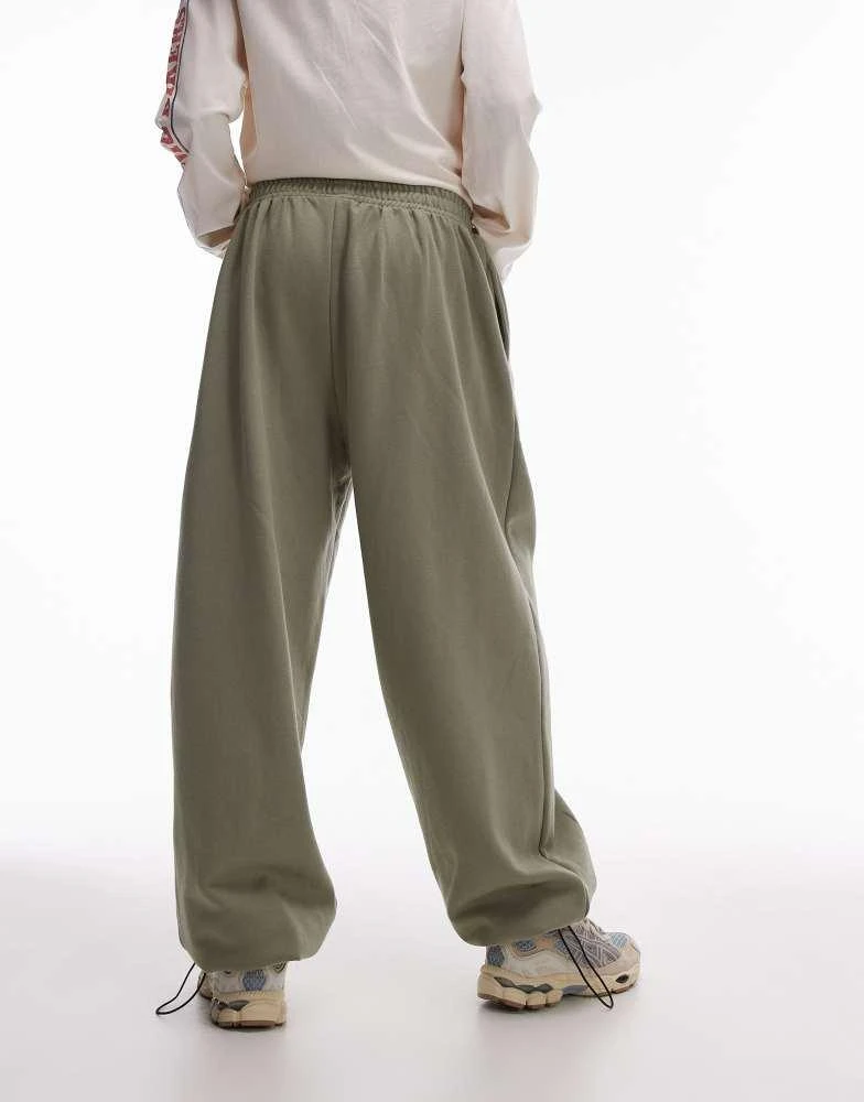 Topshop Topshop extreme oversized cuffed jogger in khaki 3