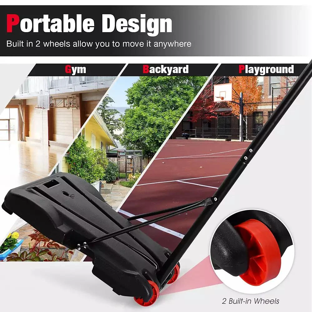 Costway Adjustable Basketball Hoop System Stand Kid Indoor Outdoor Net Goal 9