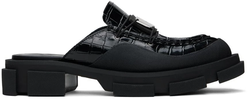 Shop Black Gao Metal Logo Loafers on Sale at BeyondStyle  display picture 1
