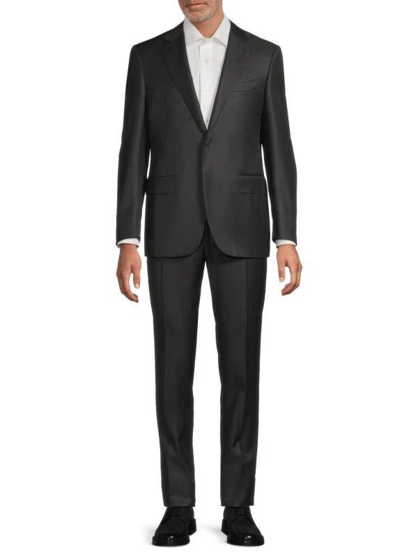Canali Modern-Fit Solid Wool Two-Button Suit 1