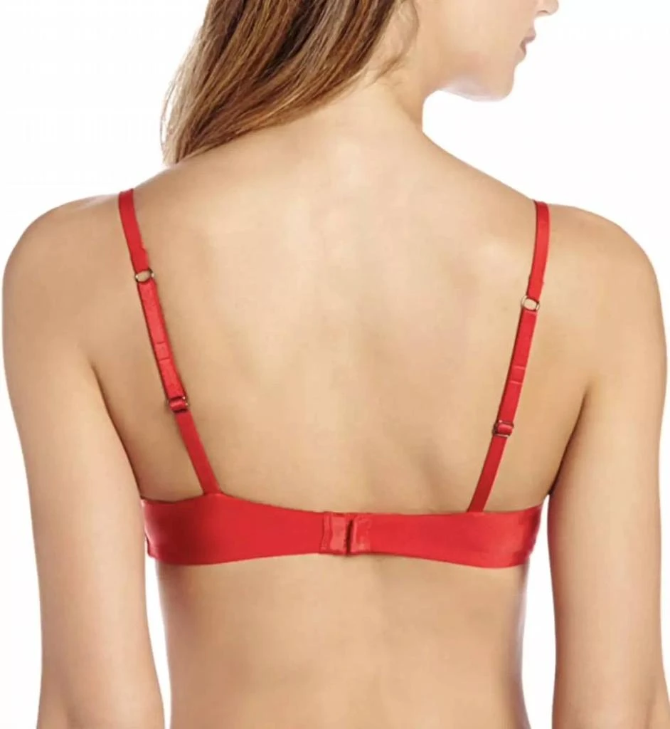 Felina Black Bow Rumour Lace Overlay Plunge Push Up Bra In True Red Gold Foil 2